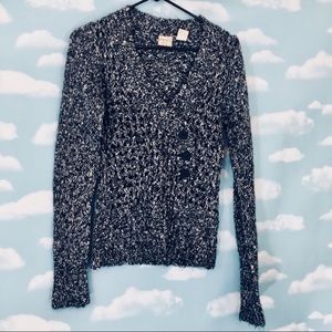 Pullover faux wrap open weave sweater bKE euc
